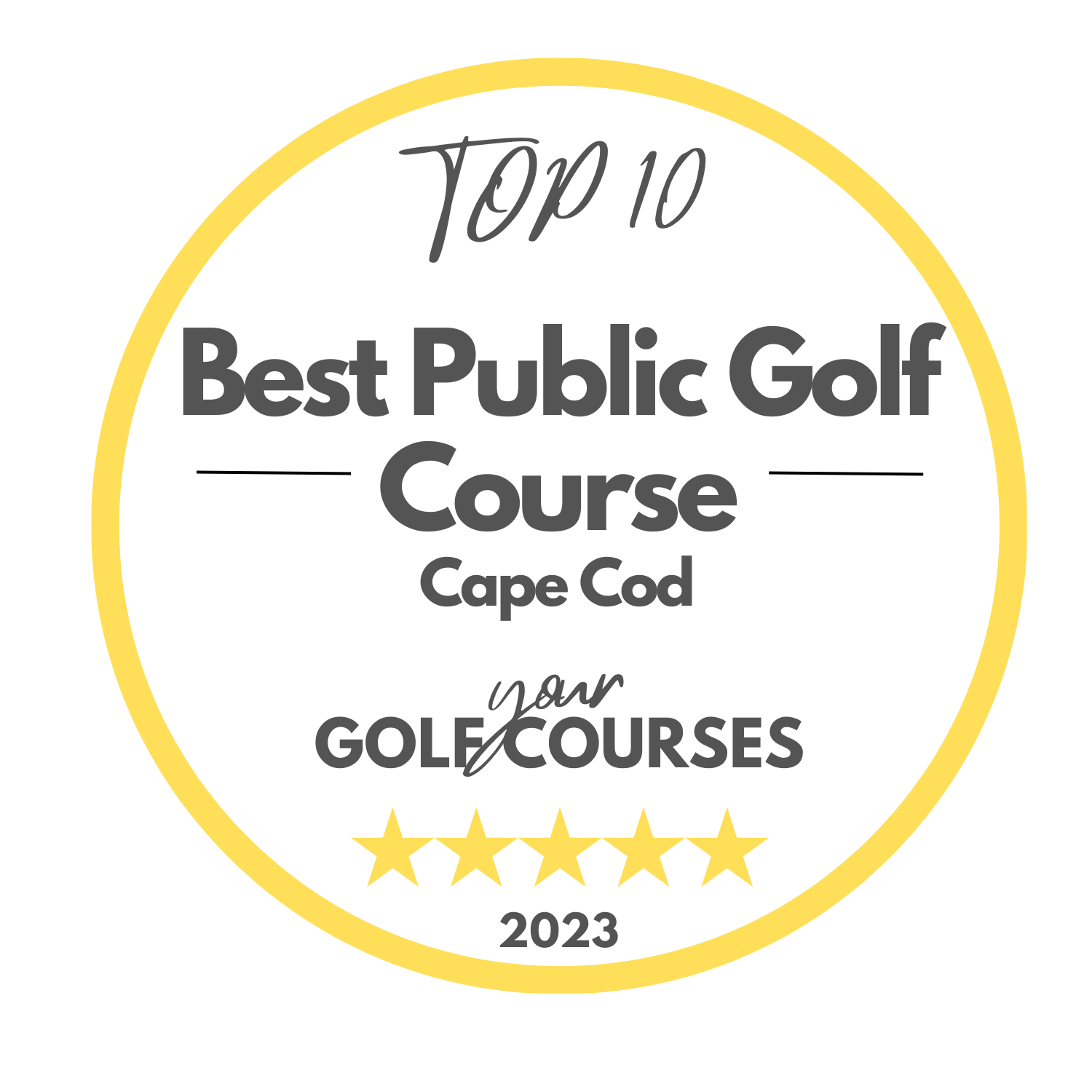 Best Public Golf Course Cape Cod White Background